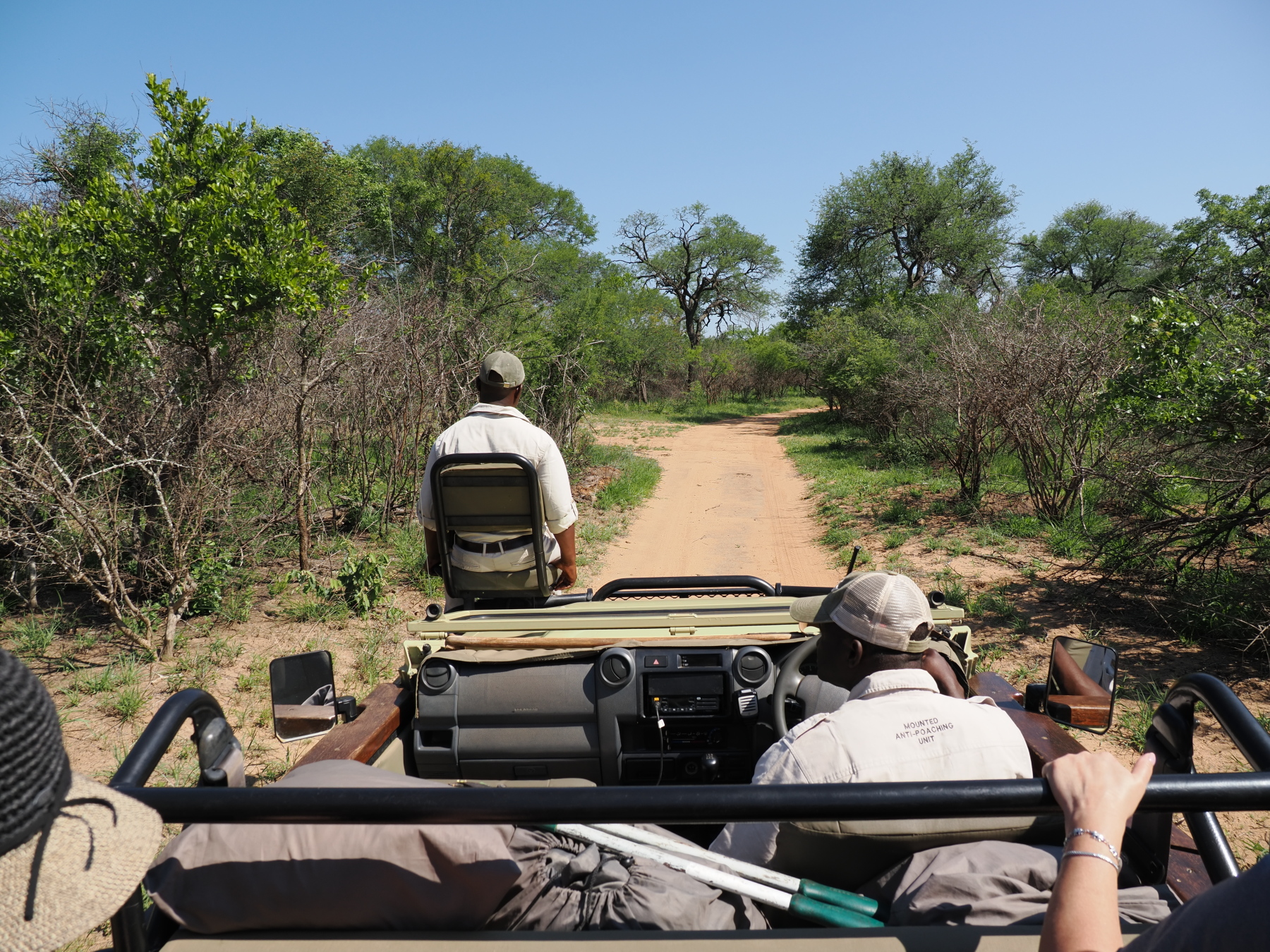 Sammy, our guide, on the right. Vusi, the spotter, on the left