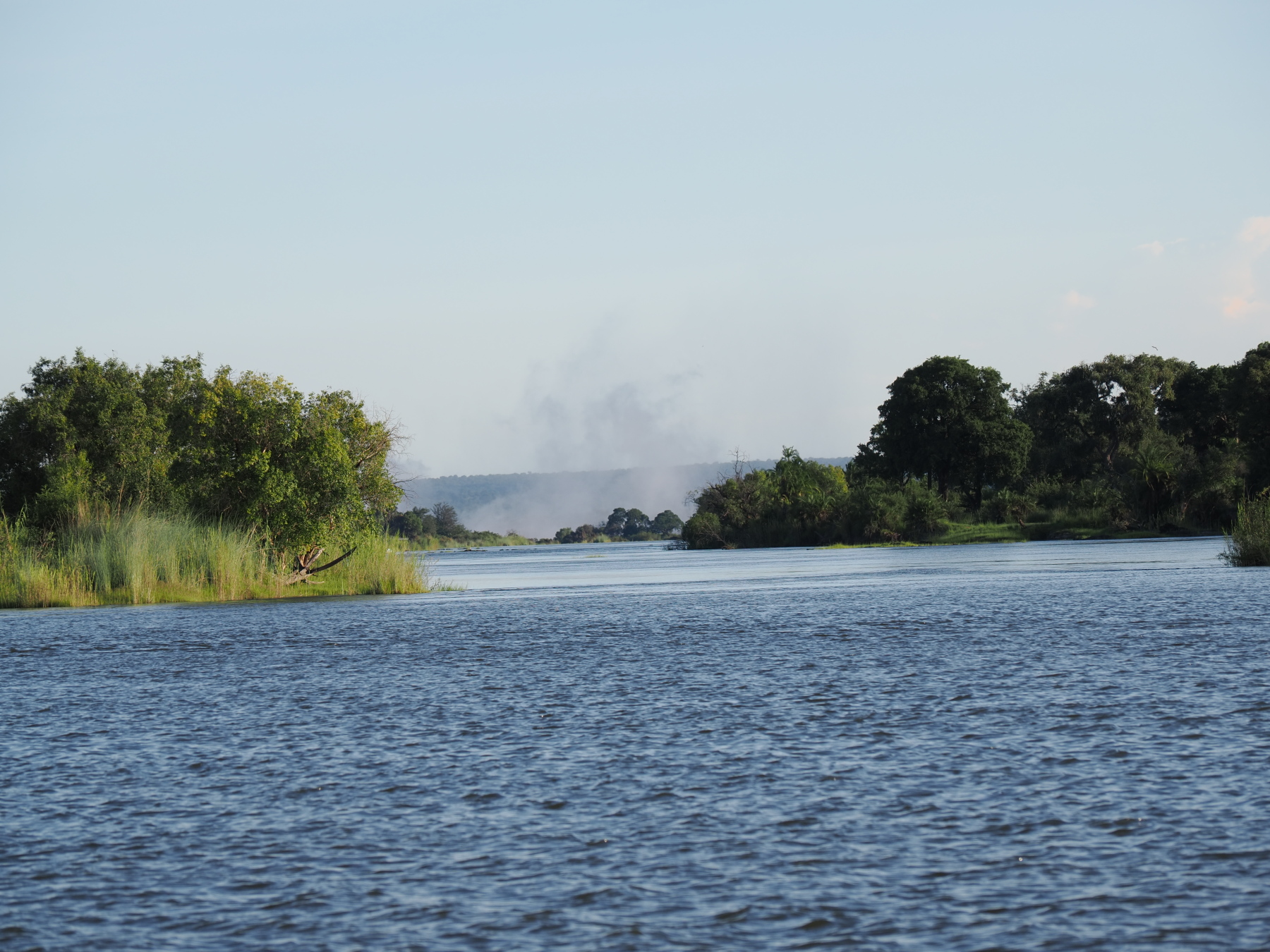 Mosi oa tunya - the smoke that thunders. We're about 1km away from it.