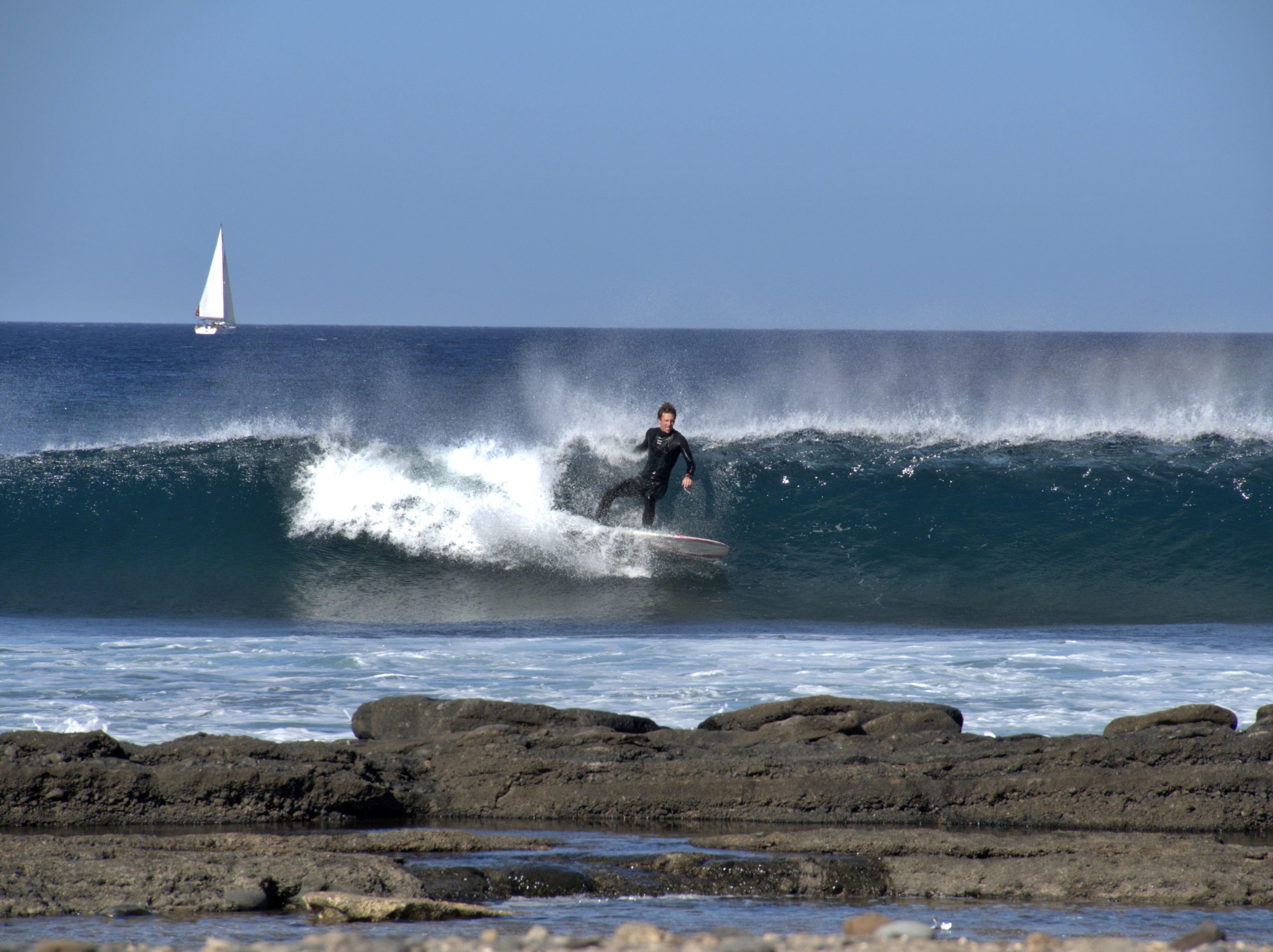 Surfing at Playa de las Américas
