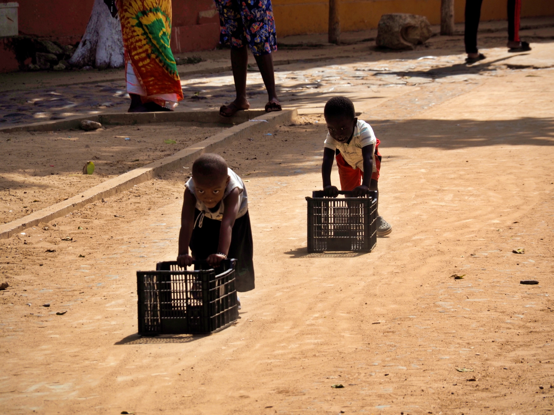 Kids cart racing on Île de Gorée near Dakar