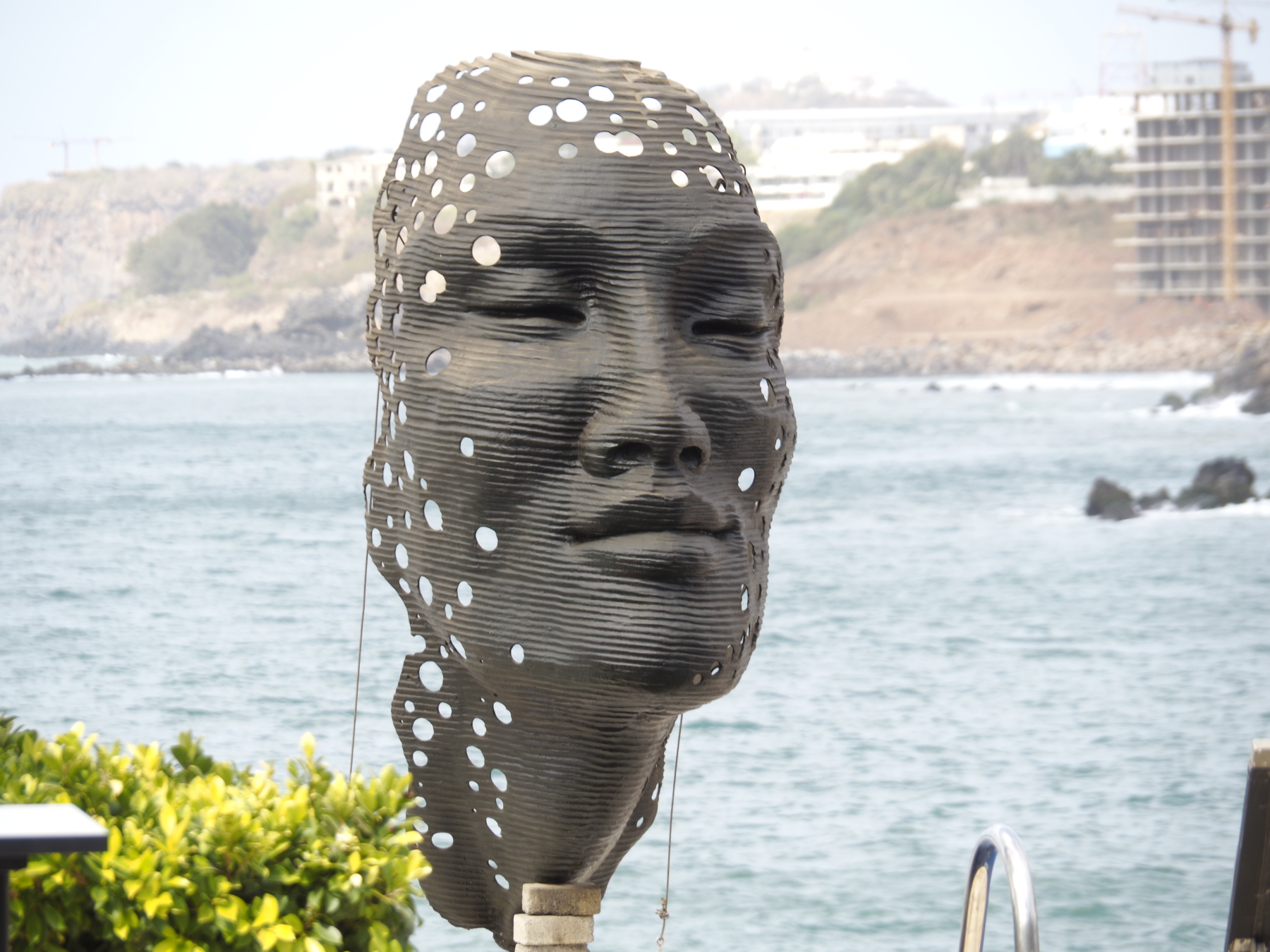 6' tall mask at the Radisson Blu hotel in Dakar