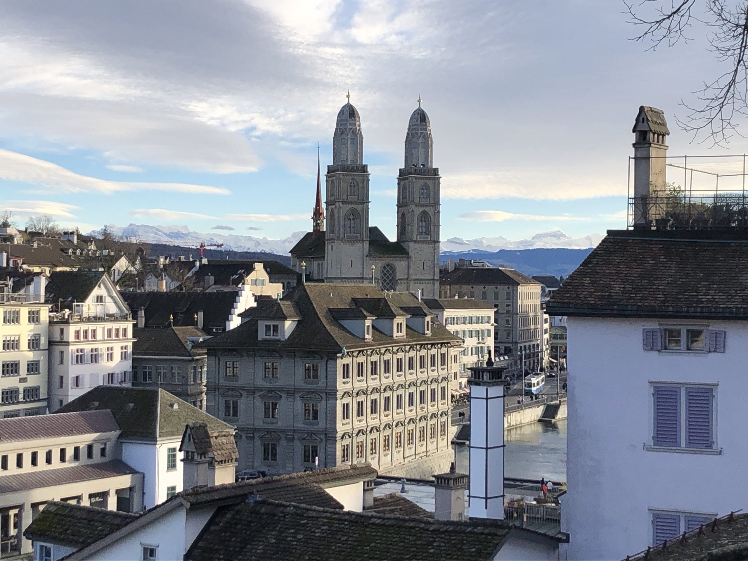 Zurich old town with the Grossmünster