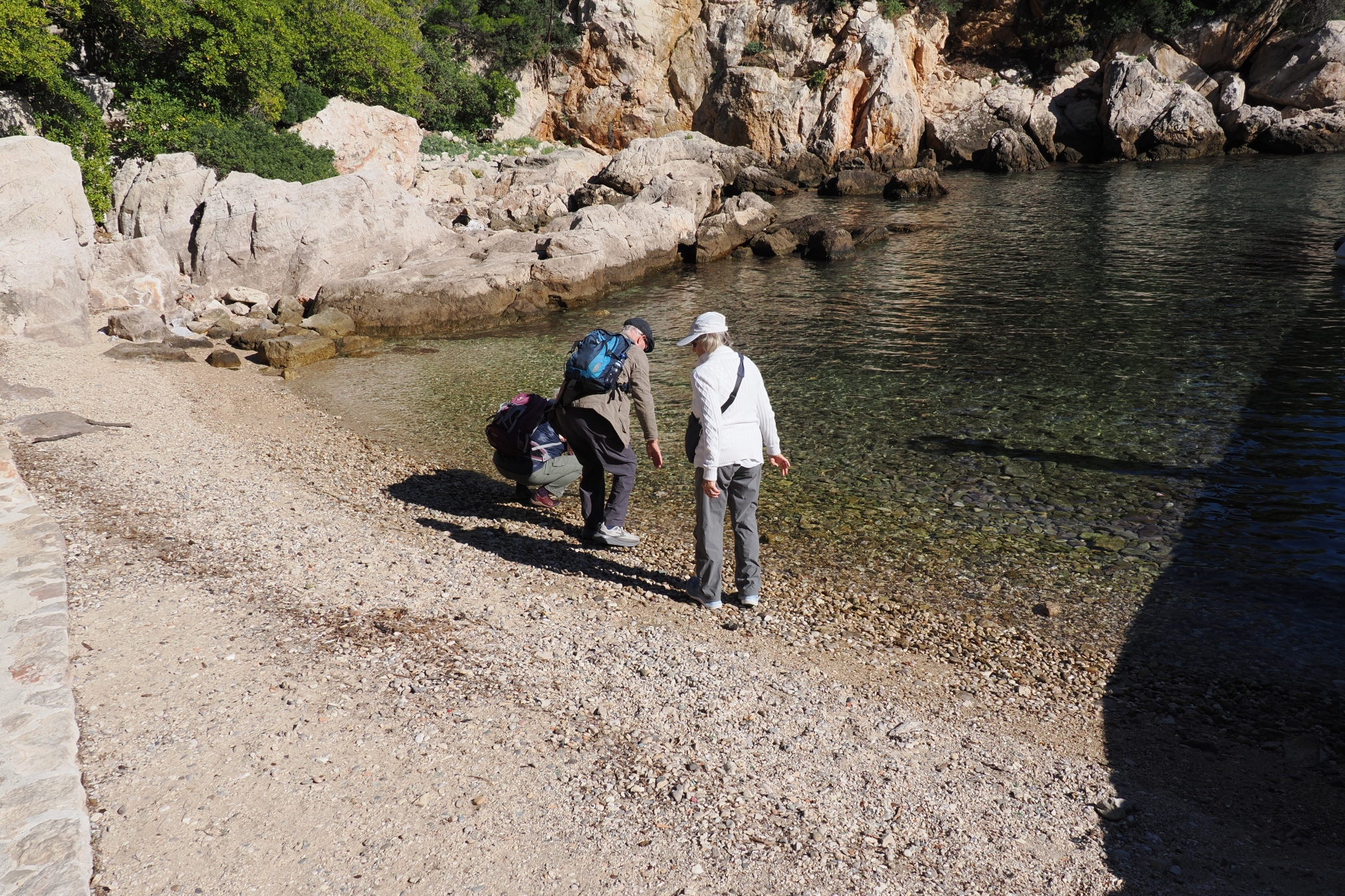 Testing the Adriatic water temperature. Not cold 