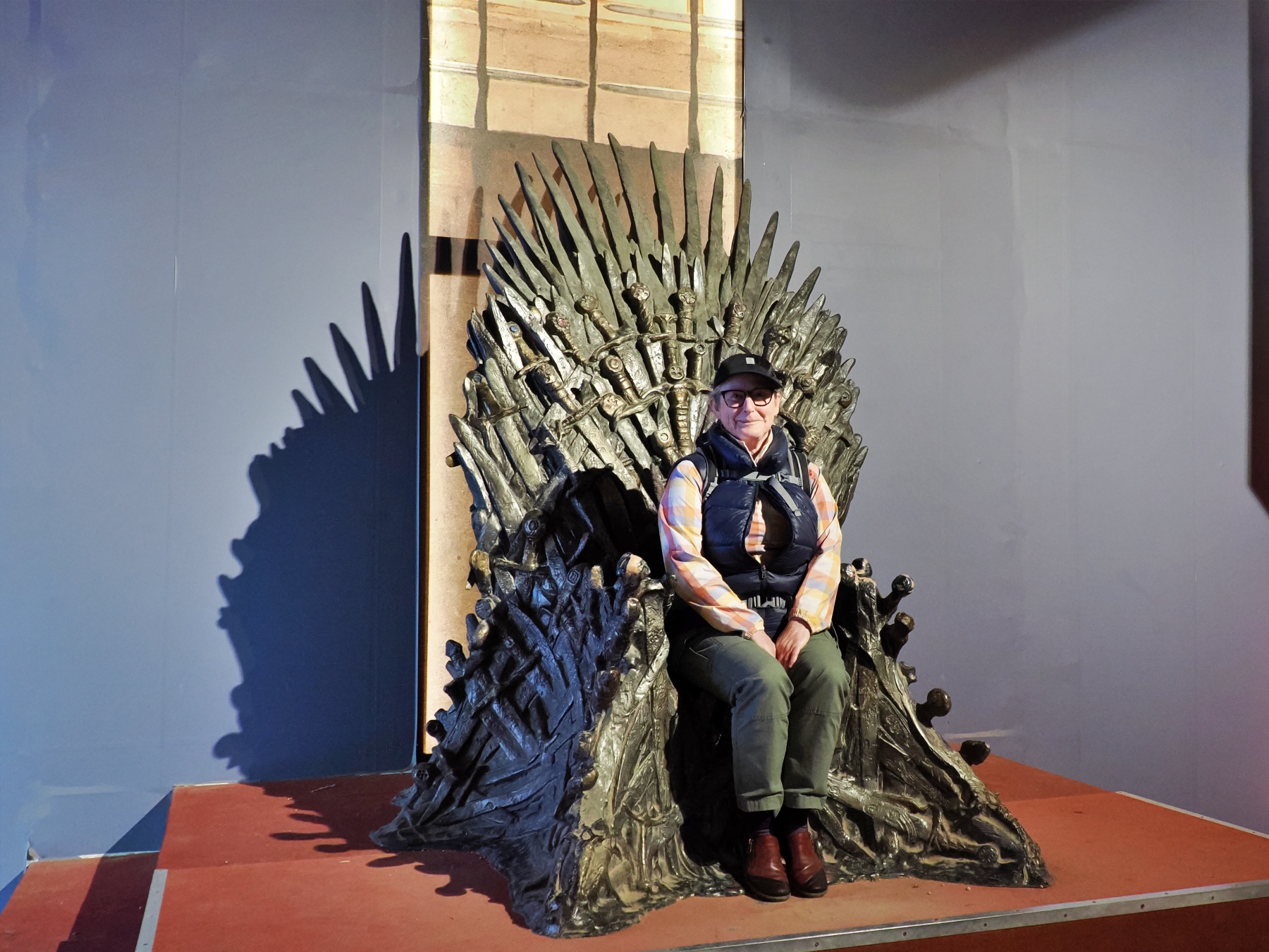 SItting on the throne from the game of thrones 