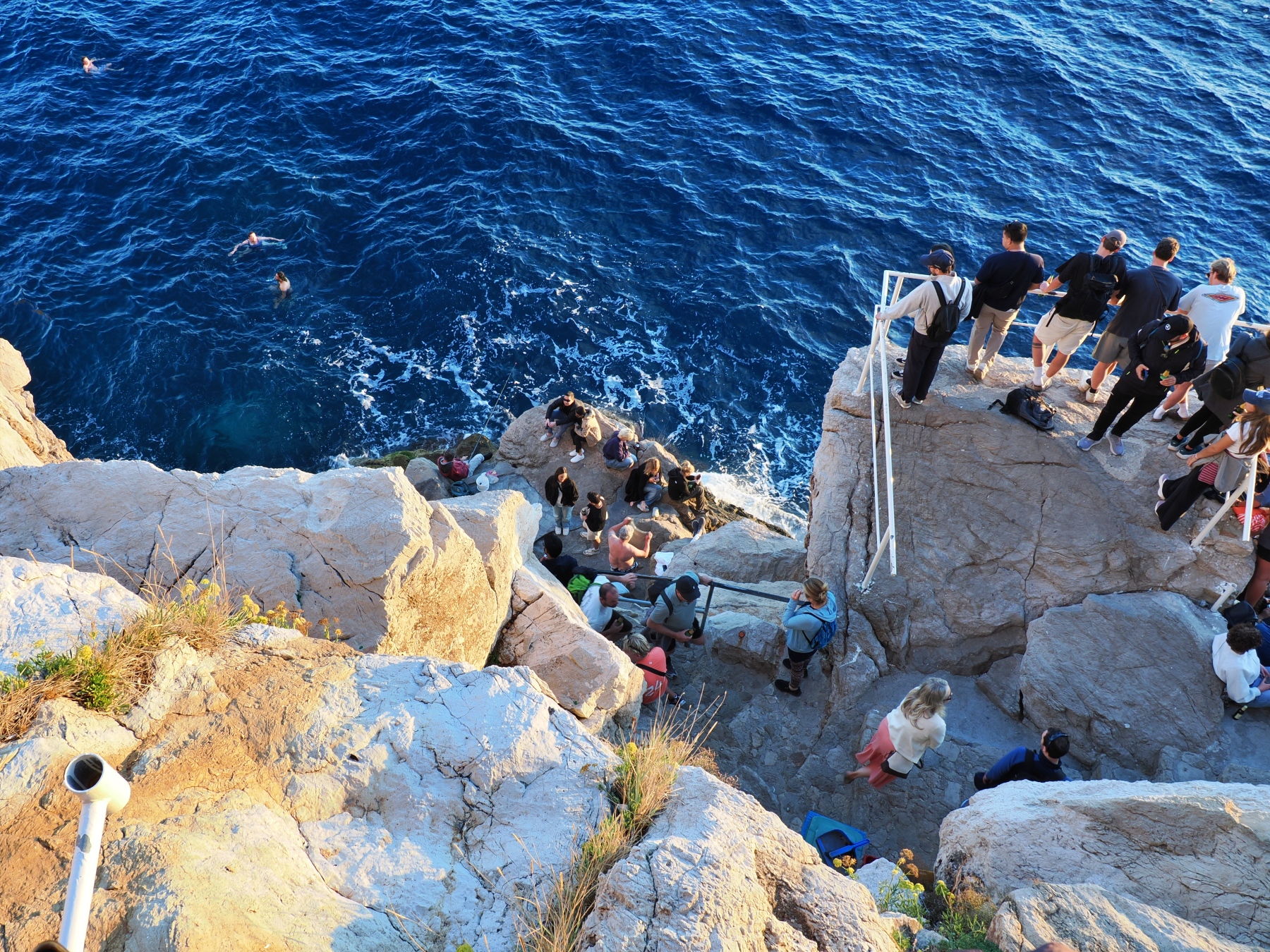 Looking straight down from the Buža Bar