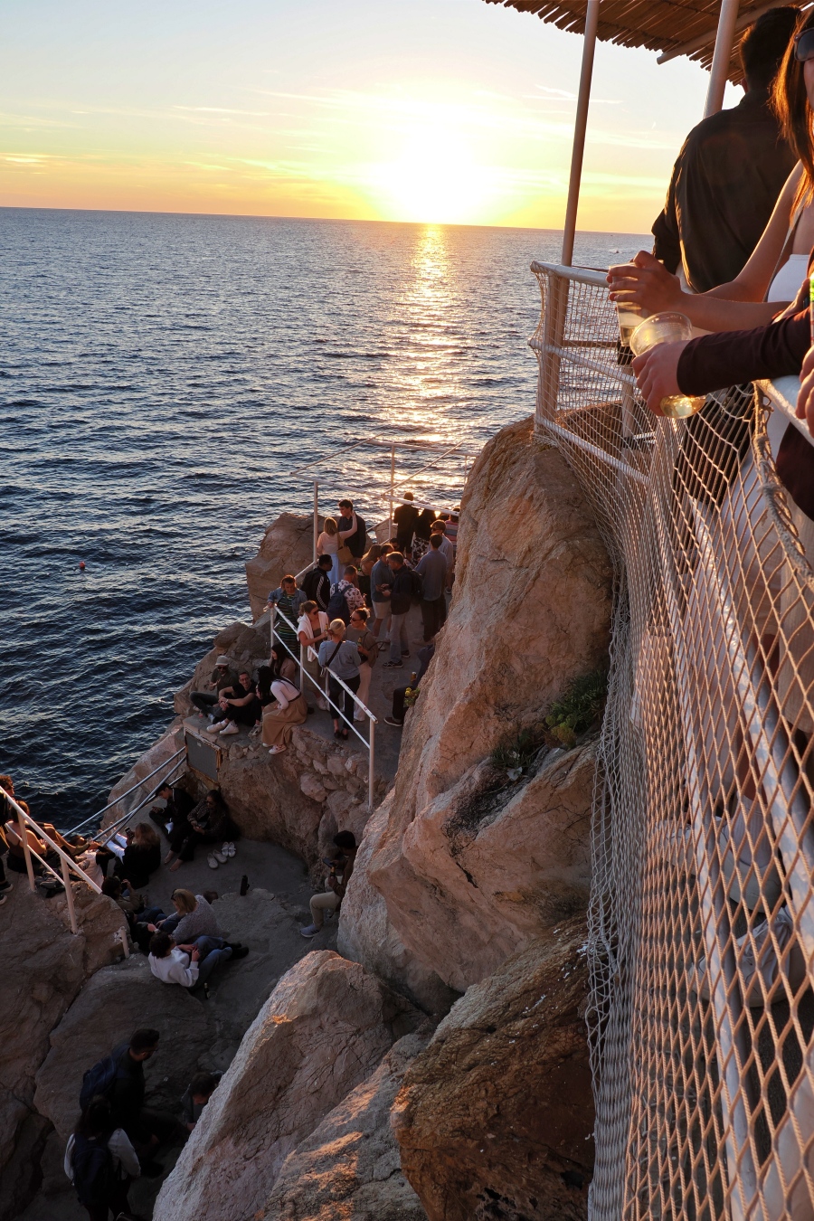 Buža Bar - they highest jump is the rock outcropping in centre left